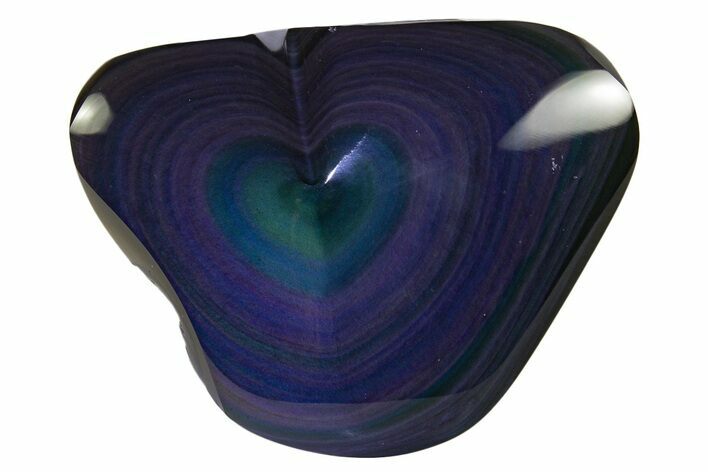 Polished Rainbow Obsidian Heart - Mexico #334966